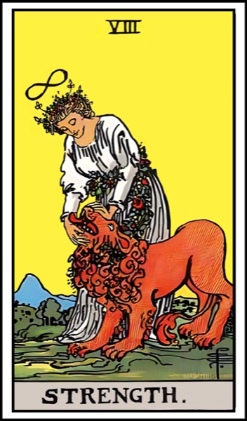 Die Kraft (VIII) — Rider-Waite-Smith Tarot