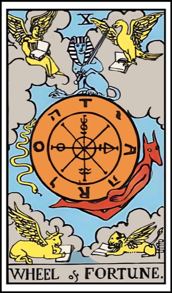 Das Rad des Schicksals (X) — Rider-Waite-Smith Tarot